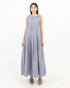 Collar Maxi Dress Blue